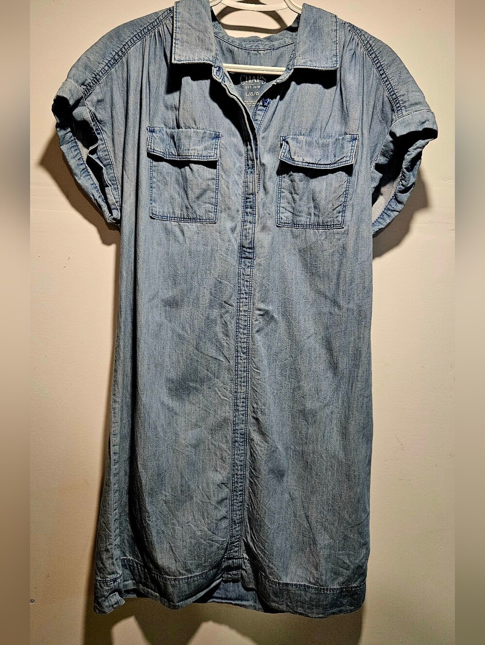 Chaps Denun Swim Cover Summer  Casual Shirt Dress